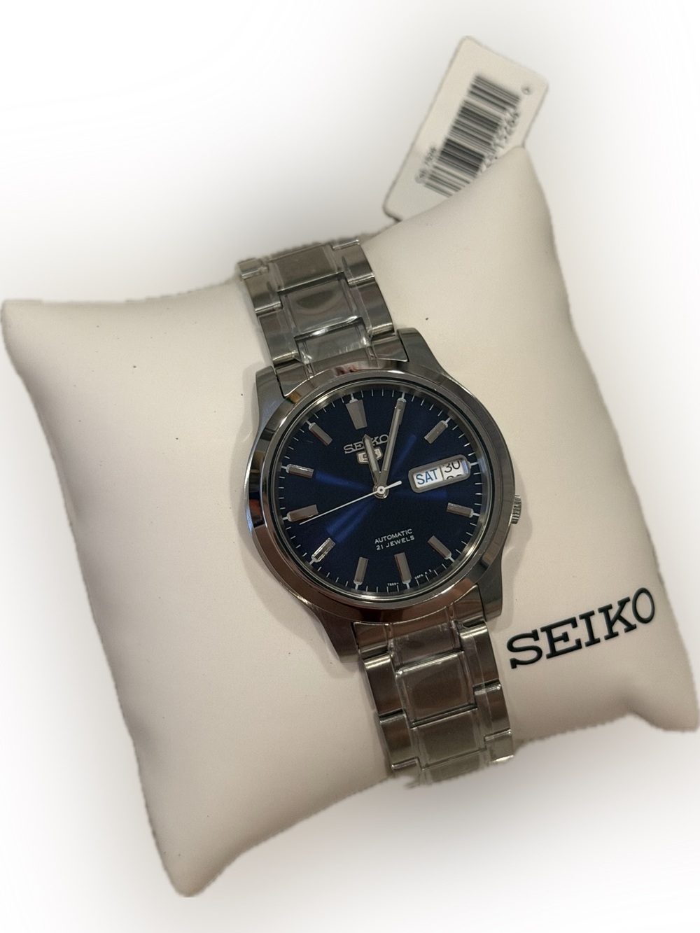 Seiko 5 Automatic Blue Dial Watch with Stainless Steel Bracelet #SNK793 - Picture 5 of 8
